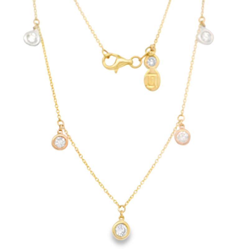 14 Karat Two Tone Layered Diamond Necklace