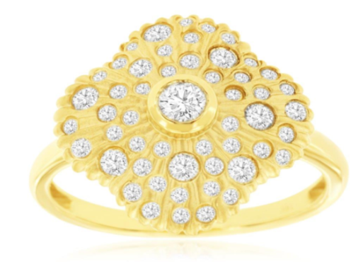 14 Karat Yellow Women's Diamond Fashion Ring