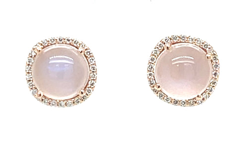 14 Karat Rosé Moonstones Gemstone Earrings - MAKUR DESIGNS