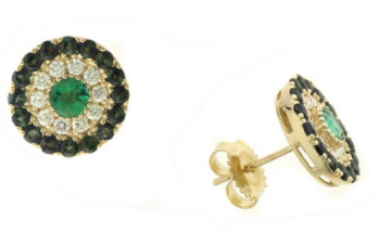 14 Karat Yellow Emeralds Gemstone Earrings