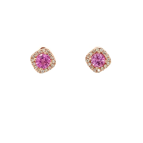 14 Karat Rosé Pink Sapphires Gemstone Earrings - RYAN GEMS INC.