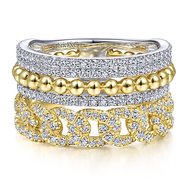 14 Karat Two Tone Women's Diamond Fashion Ring