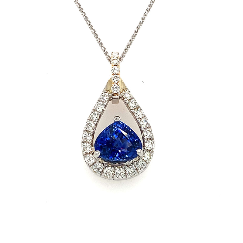 14 Karat Two Tone Fashion Gemstone Pendant