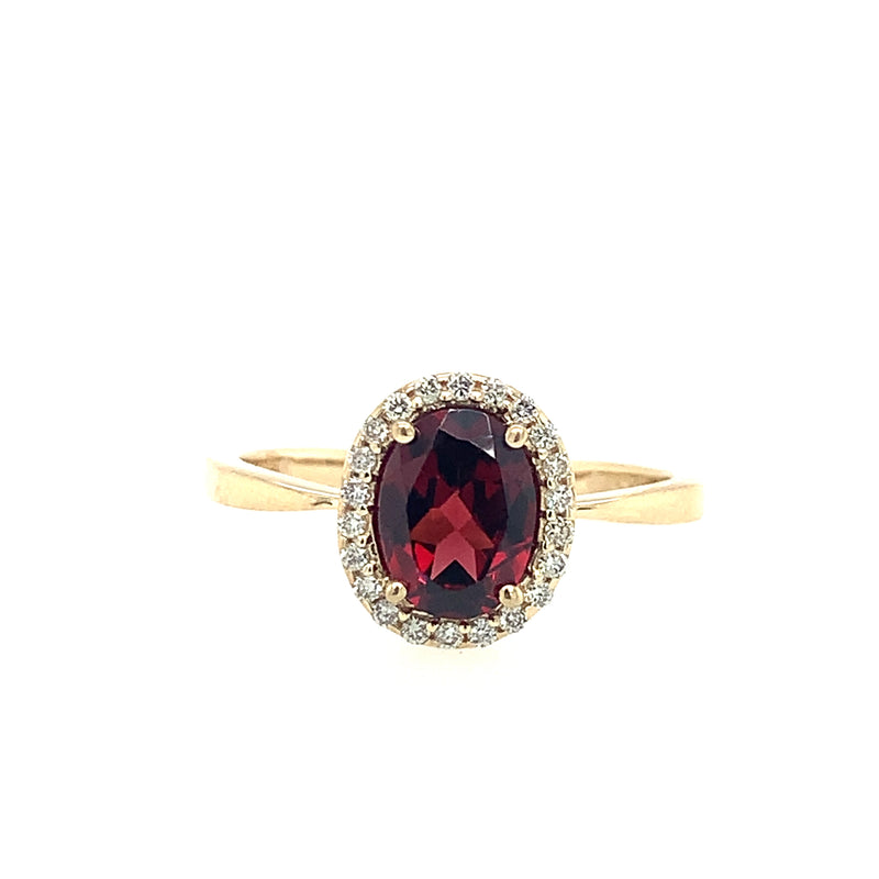 14 Karat Yellow Lady's Halo Gemstone Fasion Ring - ROYAL JEWELRY MFG, INC.