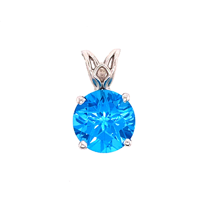 14 Karat White Drop Gemstone Pendant
