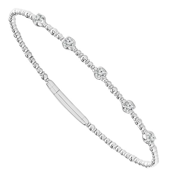 14 Karat White Bangle Diamond Bracelet - IDD SANDEEP USA LLC