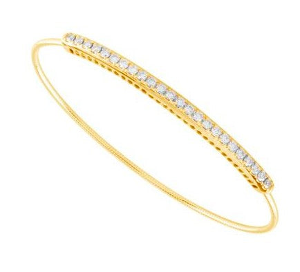 14 Karat Yellow Bangle Diamond Bracelet