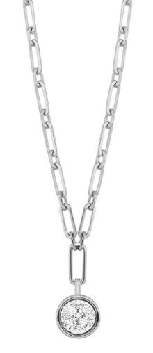 14 Karat White Fancy Link Diamond Necklace