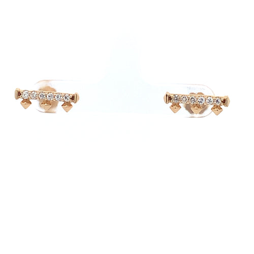 14 Karat Yellow Stud Diamond Earrings - MALAKAN DIAMOND CO.