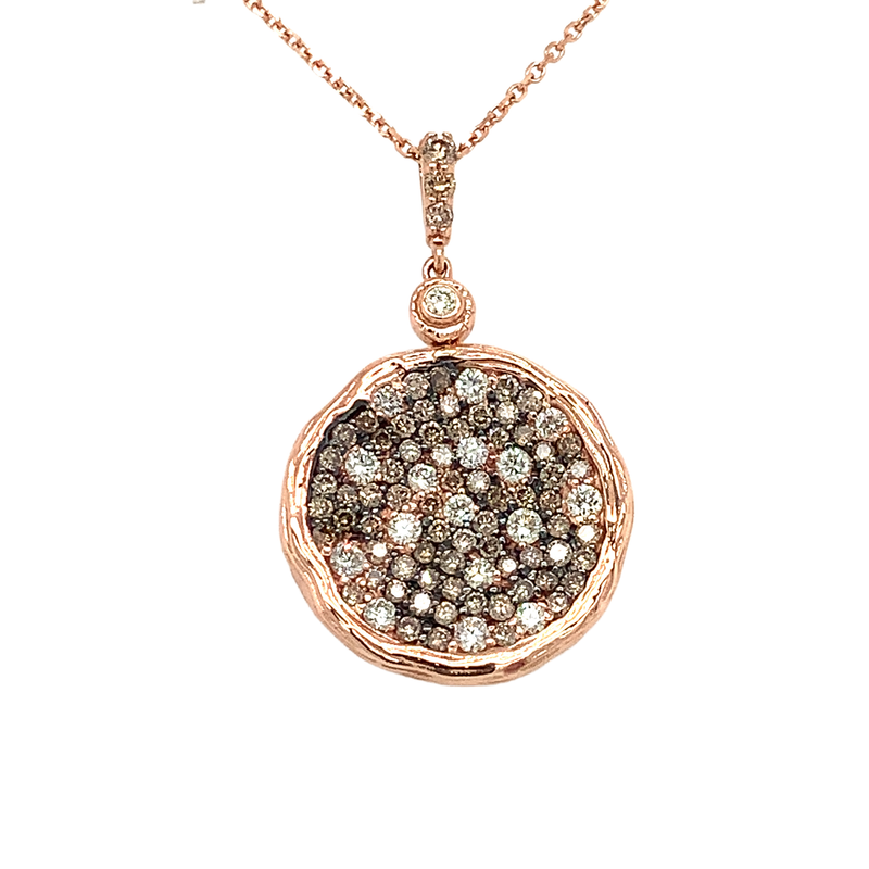 14 Karat Rosé Cluster Diamond Pendant