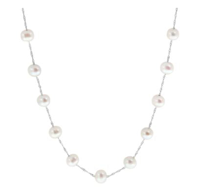 14 Karat White Tin Cup Pearls Necklace - CHINA PEARL