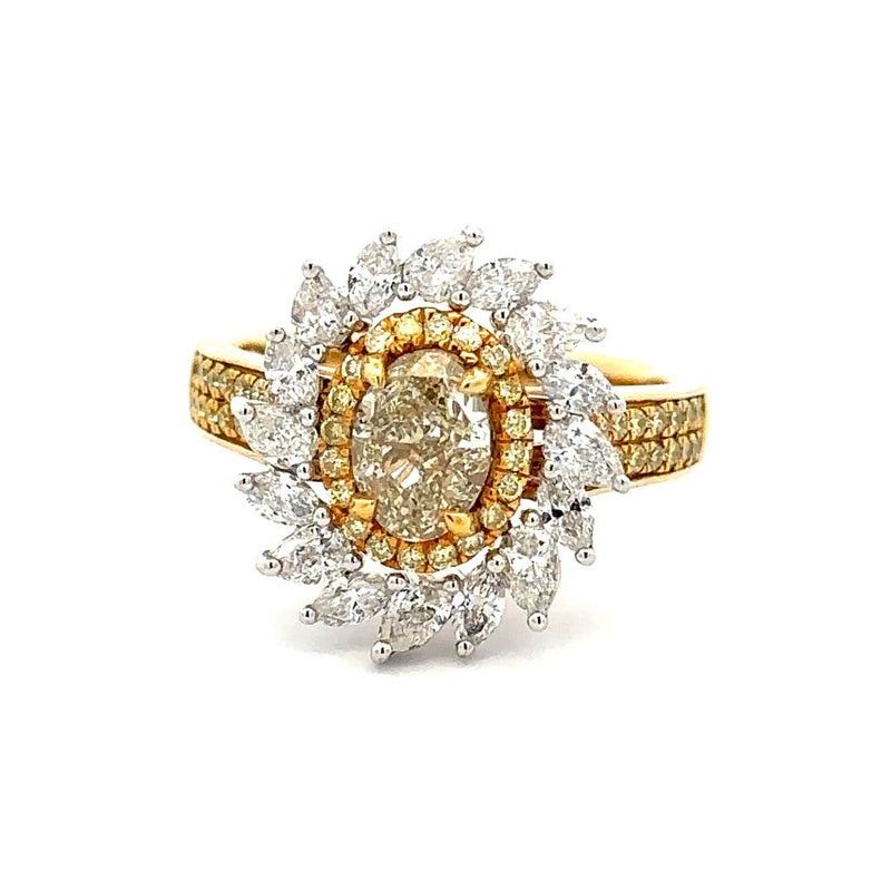 14 Karat Two Tone Women's Diamond Fashion Ring
