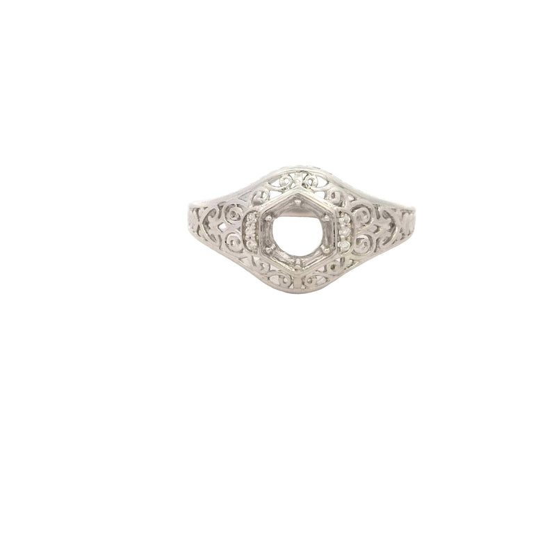 14 Karat White Semi-mount