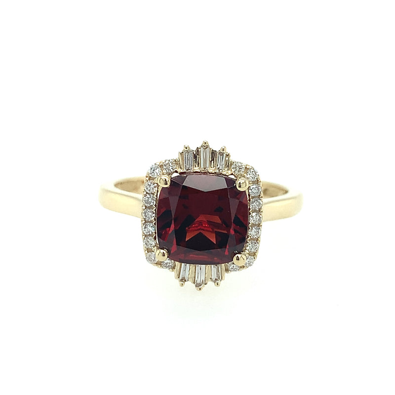 14 Karat Yellow Lady's Halo Gemstone Fasion Ring
