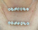 14 Karat White Bar Lab Grown Diamond Necklaces