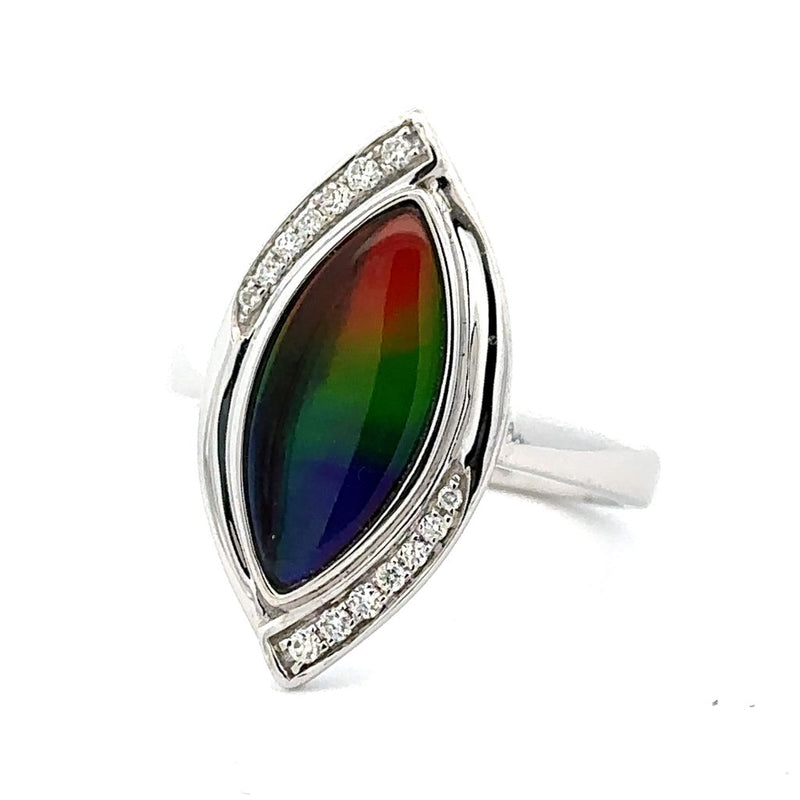 14 Karat White Lady's Contemporary Gemstone Fasion Ring