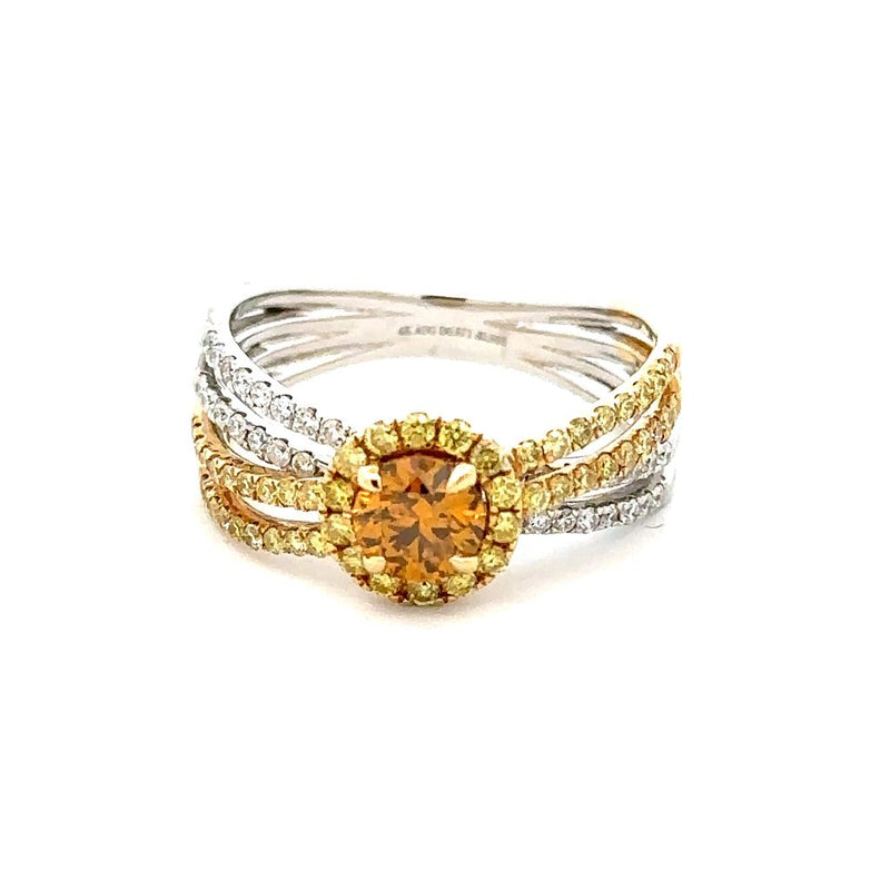 14 Karat Two Tone Women's Diamond Fashion Ring