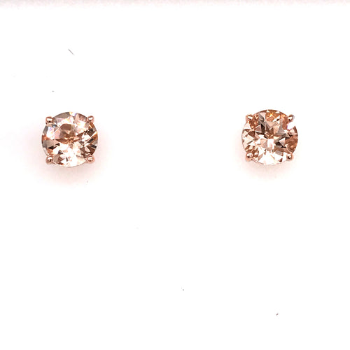14 Karat Rosé Morganites Gemstone Earrings - MAKUR DESIGNS
