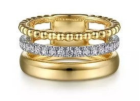 14 Karat Two Tone Women's Diamond Fashion Ring