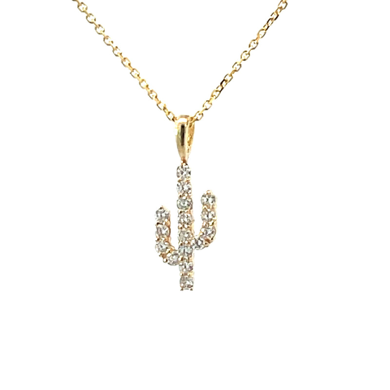 14 Karat Yellow Free Form Diamond Pendant