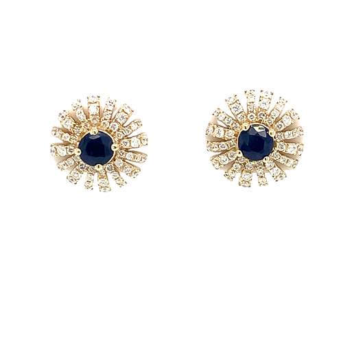 14 Karat Yellow Sapphires Gemstone Earrings - ROYAL JEWELRY MFG, INC.
