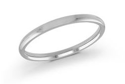 14 Karat White Comfort Fit Wedding Band