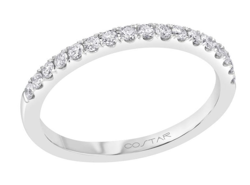 14 Karat White Straight Prong Band
