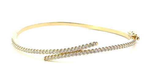 14 Karat Yellow Bangle Diamond Bracelet - REAL GEMS CORP