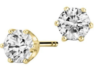14 Karat Yellow 0.33ct Diamond Stud Earrings - TJ MANUFACTURING