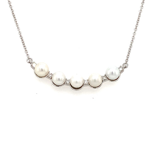 14 Karat White Pearls Necklace - ROYAL JEWELRY MFG, INC.