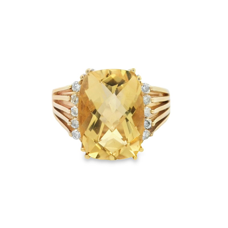 14 Karat Yellow Lady's Contemporary Gemstone Fasion Ring