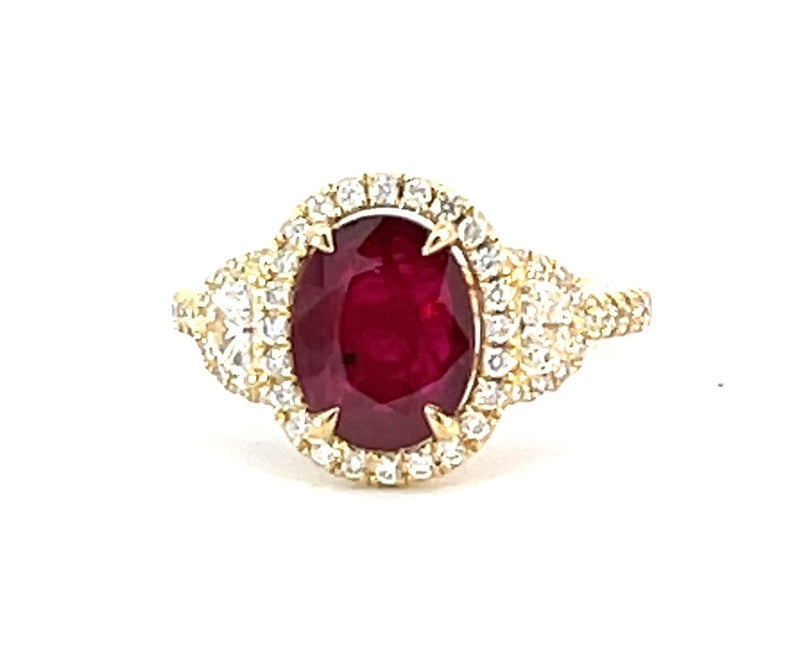 18 Karat Yellow Lady's Halo Gemstone Fasion Ring - ROMAN + JULES