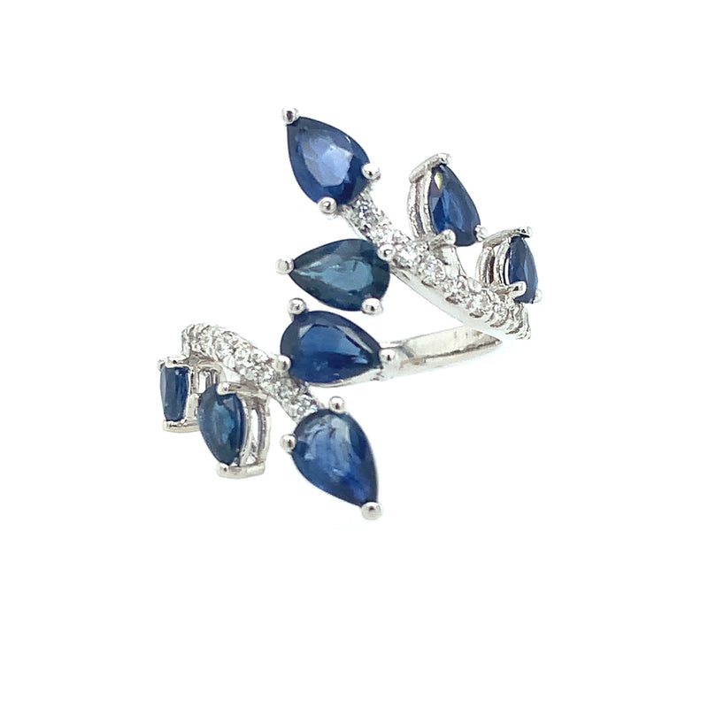 14 Karat White Lady's Gemstone Fasion Ring