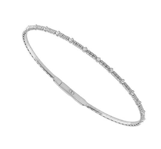 14 Karat White Bangle Diamond Bracelet