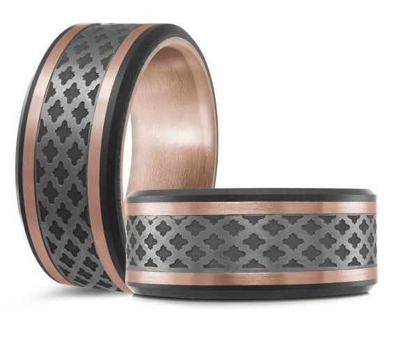 14 Karat Two Tone Comfort Fit Wedding Band