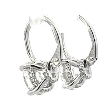 White 14 Karat Drop Lab Grown Diamond Earrings