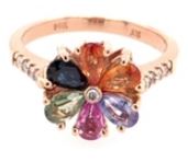 14 Karat Rosé Lady's Flower Gemstone Fasion Ring