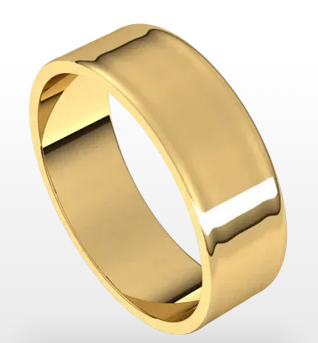 14 Karat Yellow Flat/Pipe Wedding Band