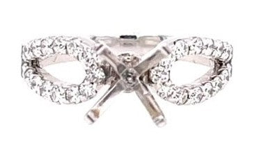 14 Karat White Semi-mount