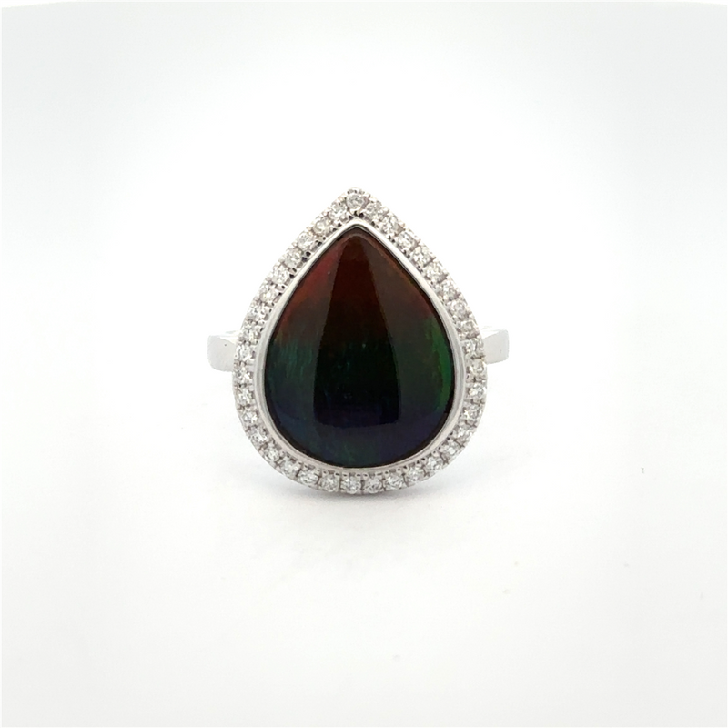 14 Karat White Lady's Contemporary Gemstone Fasion Ring