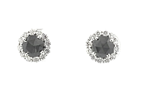 14 Karat White Stud Diamond Earrings - A & D GEM CORP.
