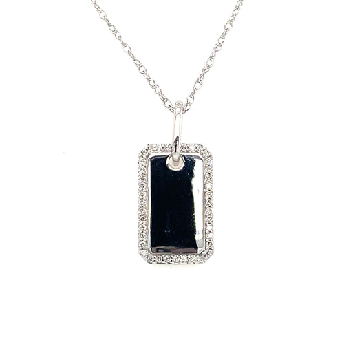 14 Karat White Engravable Diamond Necklace - ROYAL JEWELRY MFG, INC.
