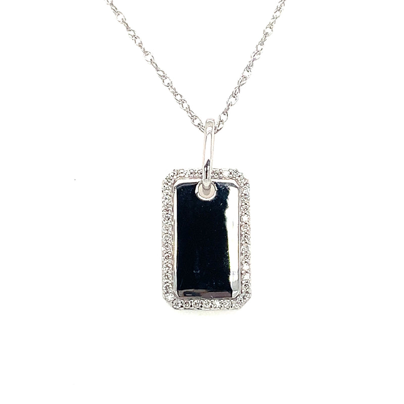 14 Karat White Engravable Diamond Necklace
