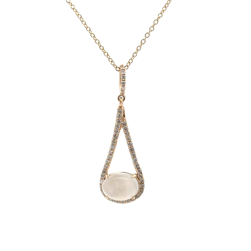 14 Karat Yellow Halo Gemstone Pendant