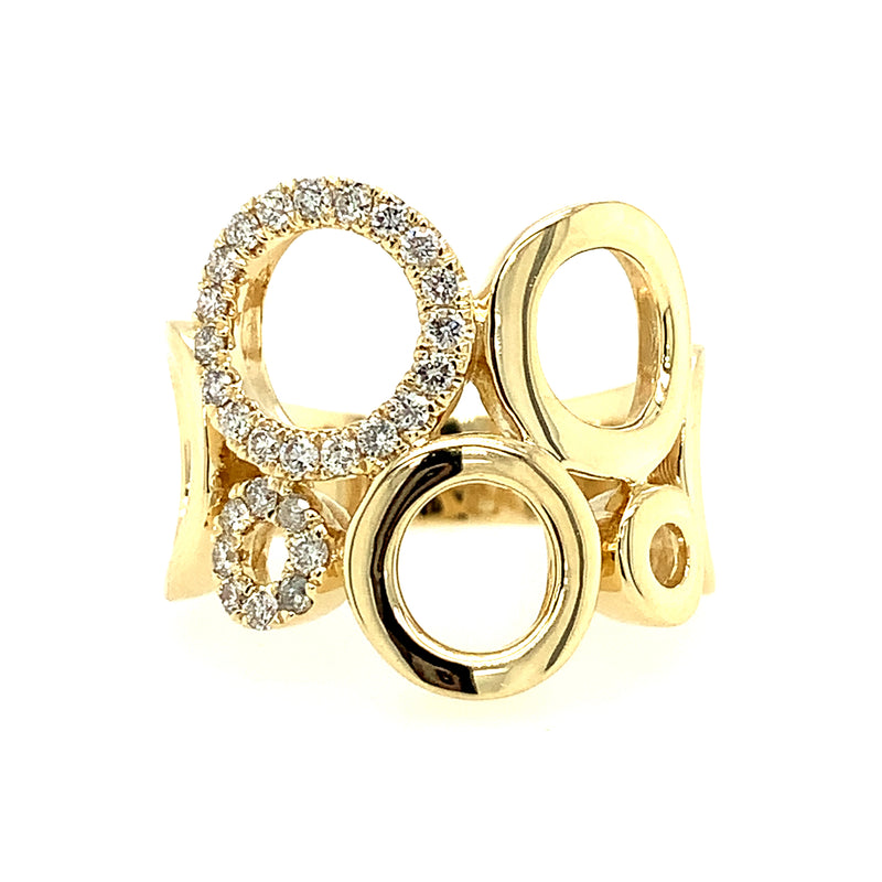 14 Karat Yellow Women's Diamond Fashion Ring
