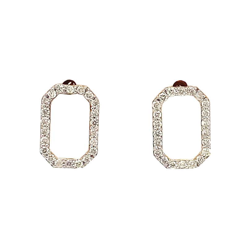 14 Karat Yellow Stud Diamond Earrings