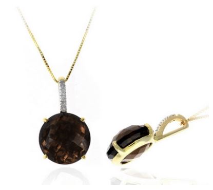 14 Karat Yellow Drop Gemstone Pendant