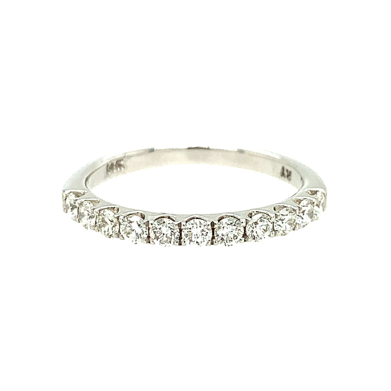14 Karat White Straight Prong Band