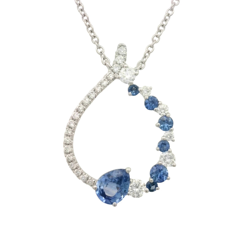 14 Karat White Drop Gemstone Pendant