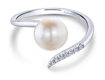 14 Karat White Pearl Ring - GABRIEL & CO.